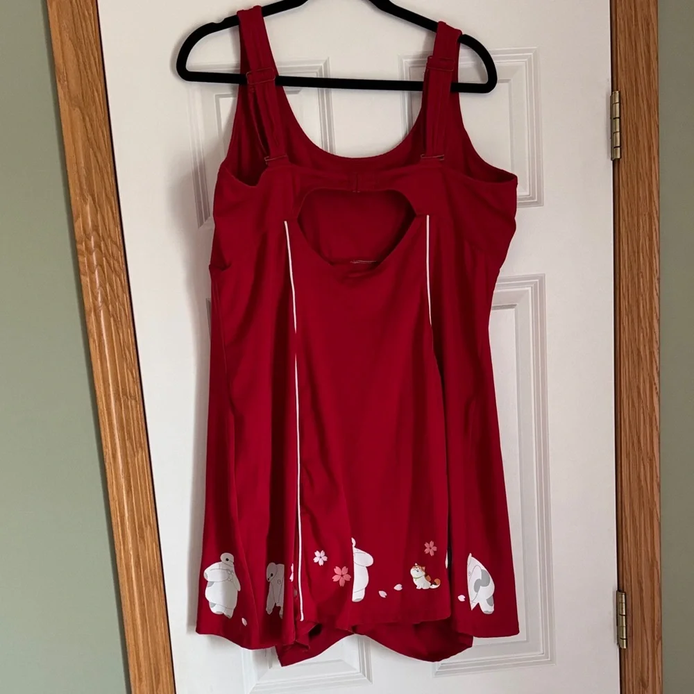 EUC Disney Box Lunch Baymax Big Hero Red One Piece Swimsuit/Active Dress Size 3x - Picture 14 of 14